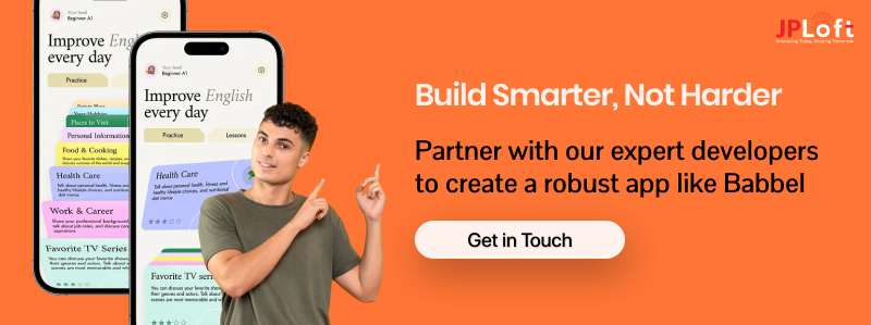 Create an app Like babbel CTA